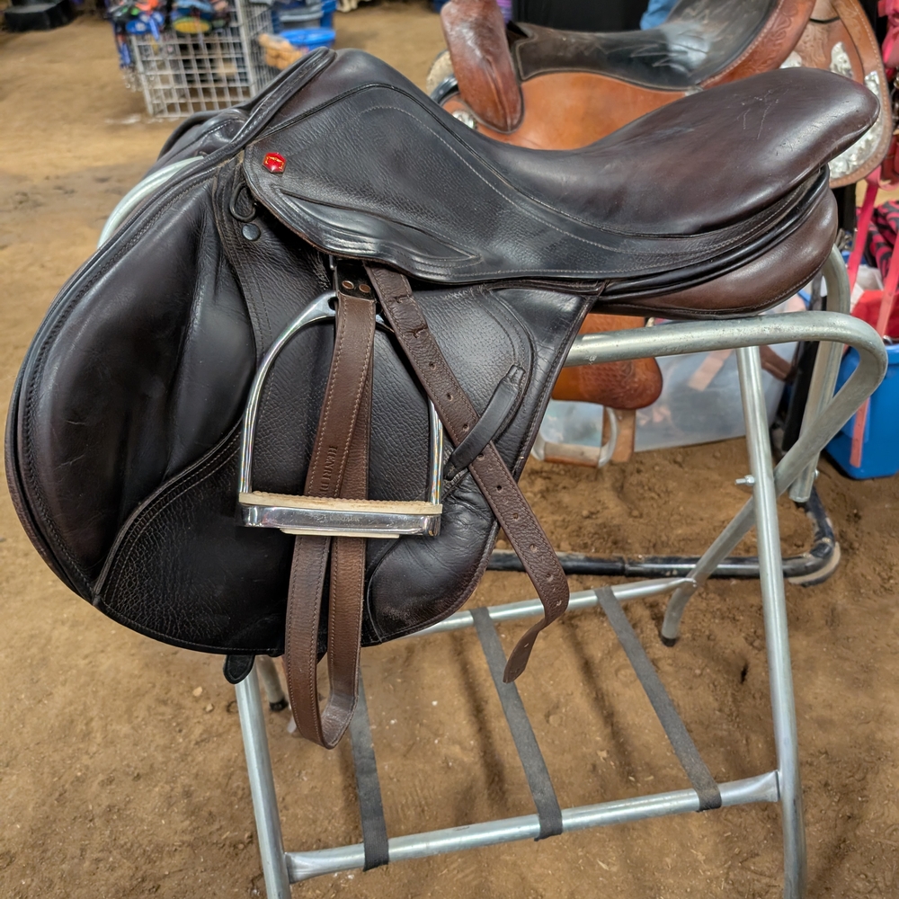 Brown Leather Equestrian Saddle